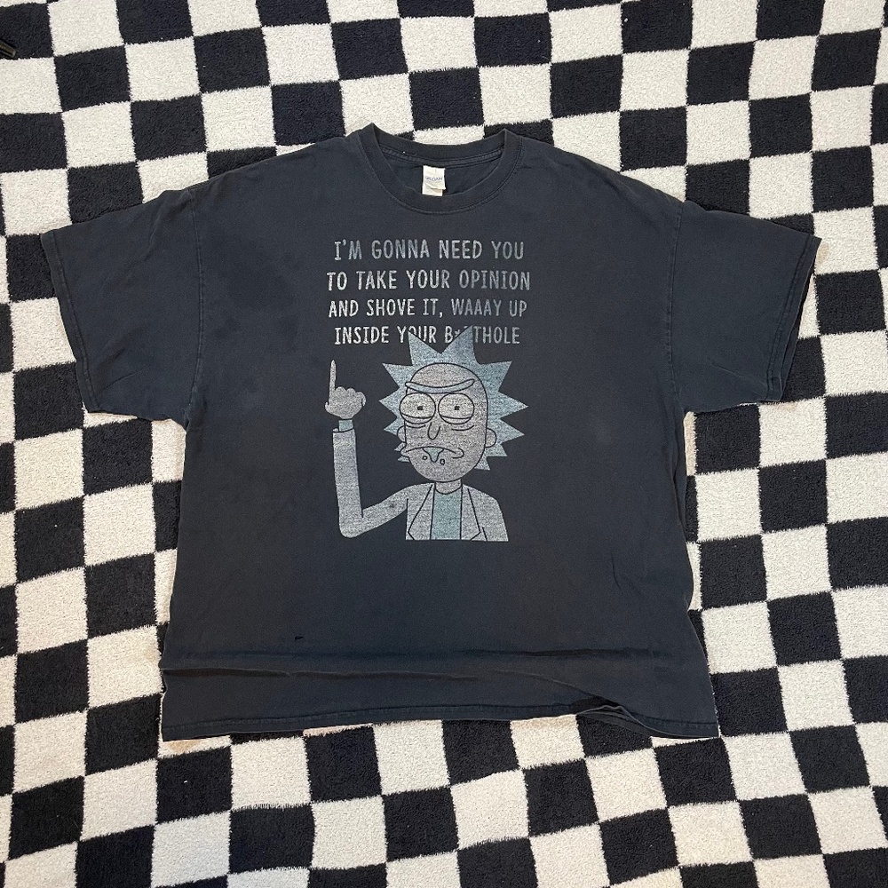 rick and morty shove it thrashed xxl black shirt